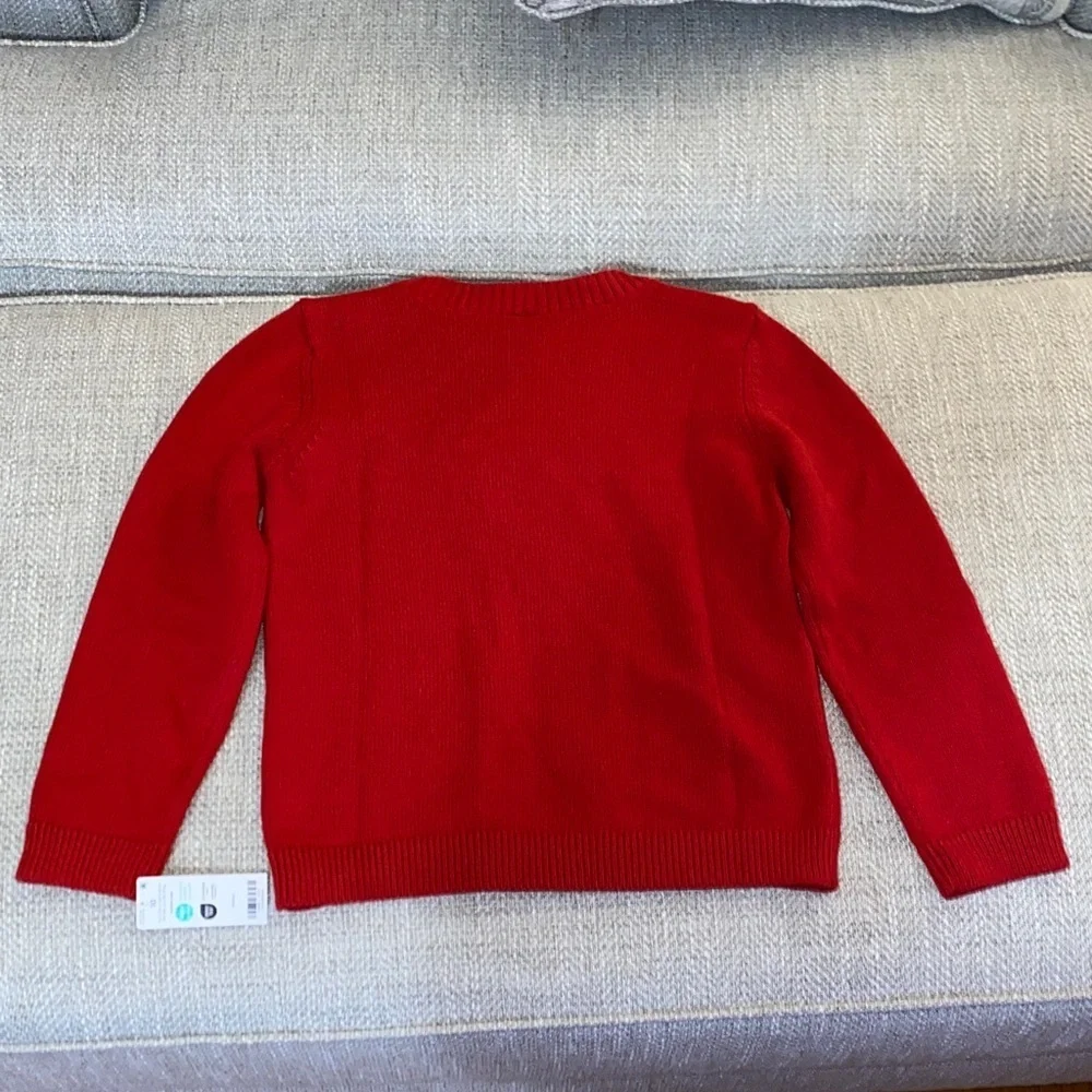 Carter's Vibrant Red Sweater with Fuzzy Pink Heart